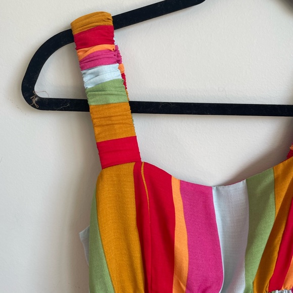 NWT Show Me Your Mumu Fling Midi Dress in getaway stripe. Rainbow colored - Picture 7 of 11